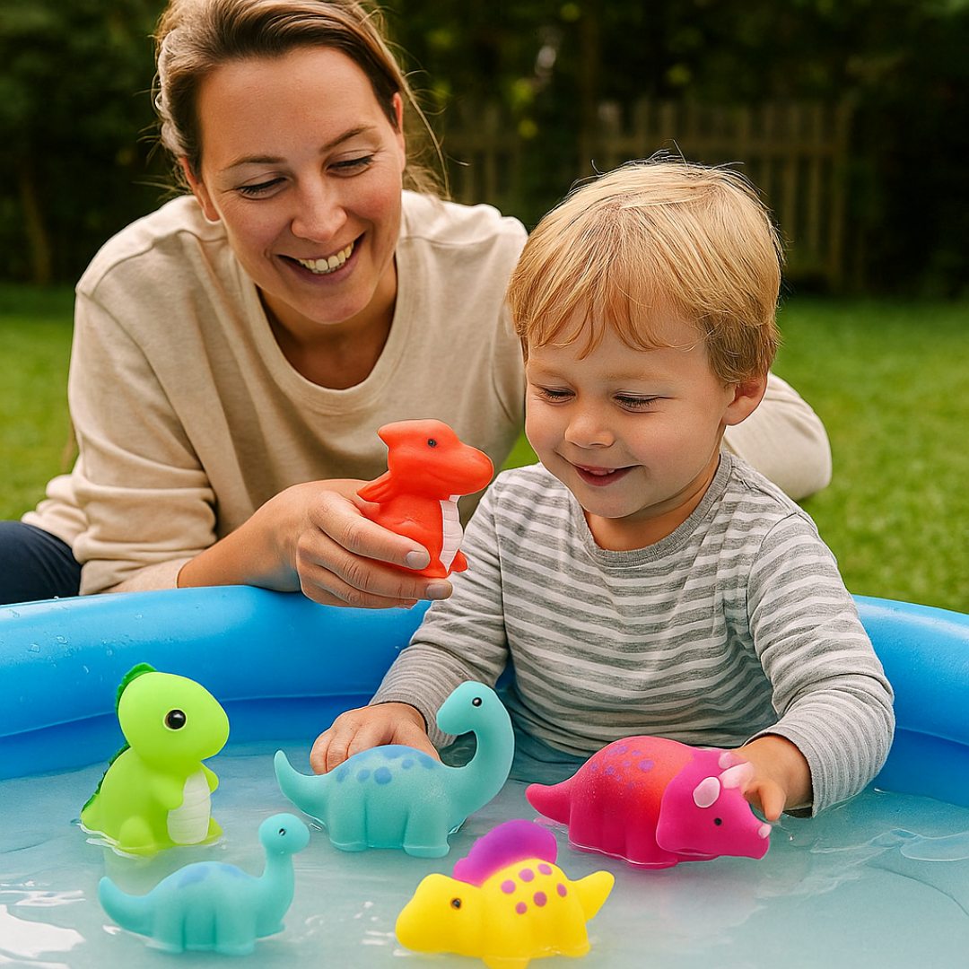 Leuchtende Bade-Dinosaurier