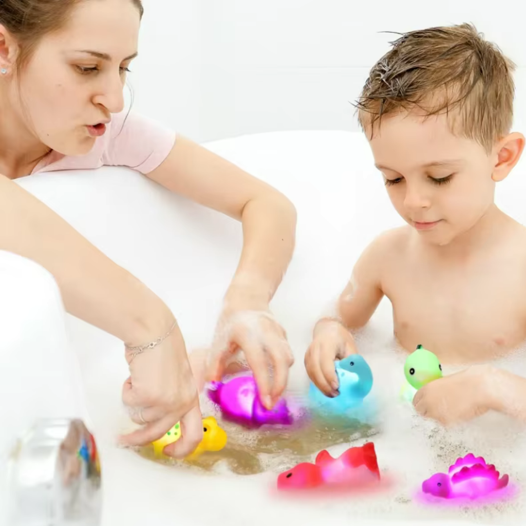 Leuchtende Bade-Dinosaurier