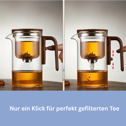 Glas-Teekanne mit Magnetfilter