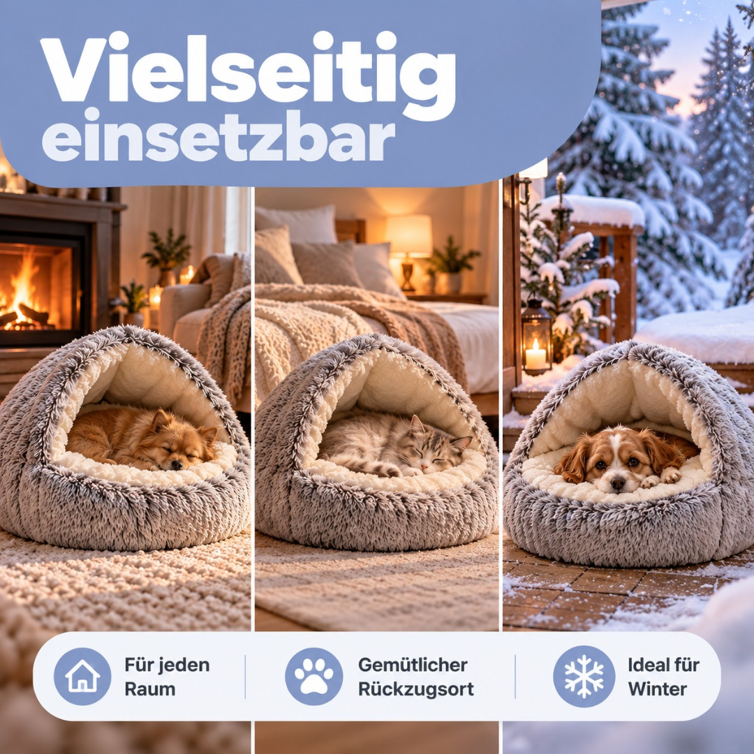 Kuschelhöhle - 2-in-1 für Hunde & Katzen
