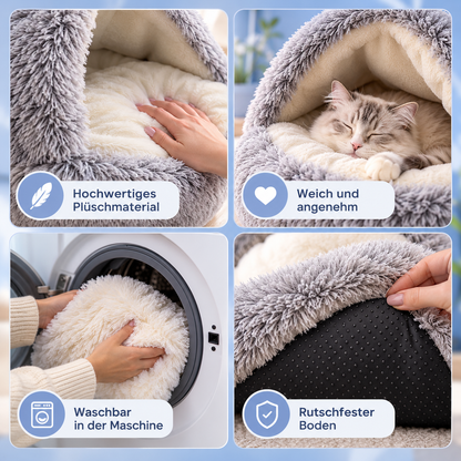 Kuschelhöhle - 2-in-1 für Hunde & Katzen