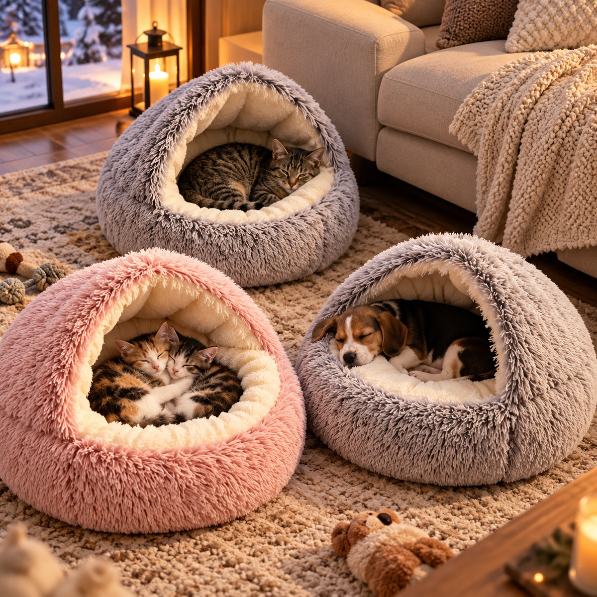 Kuschelhöhle - 2-in-1 für Hunde & Katzen