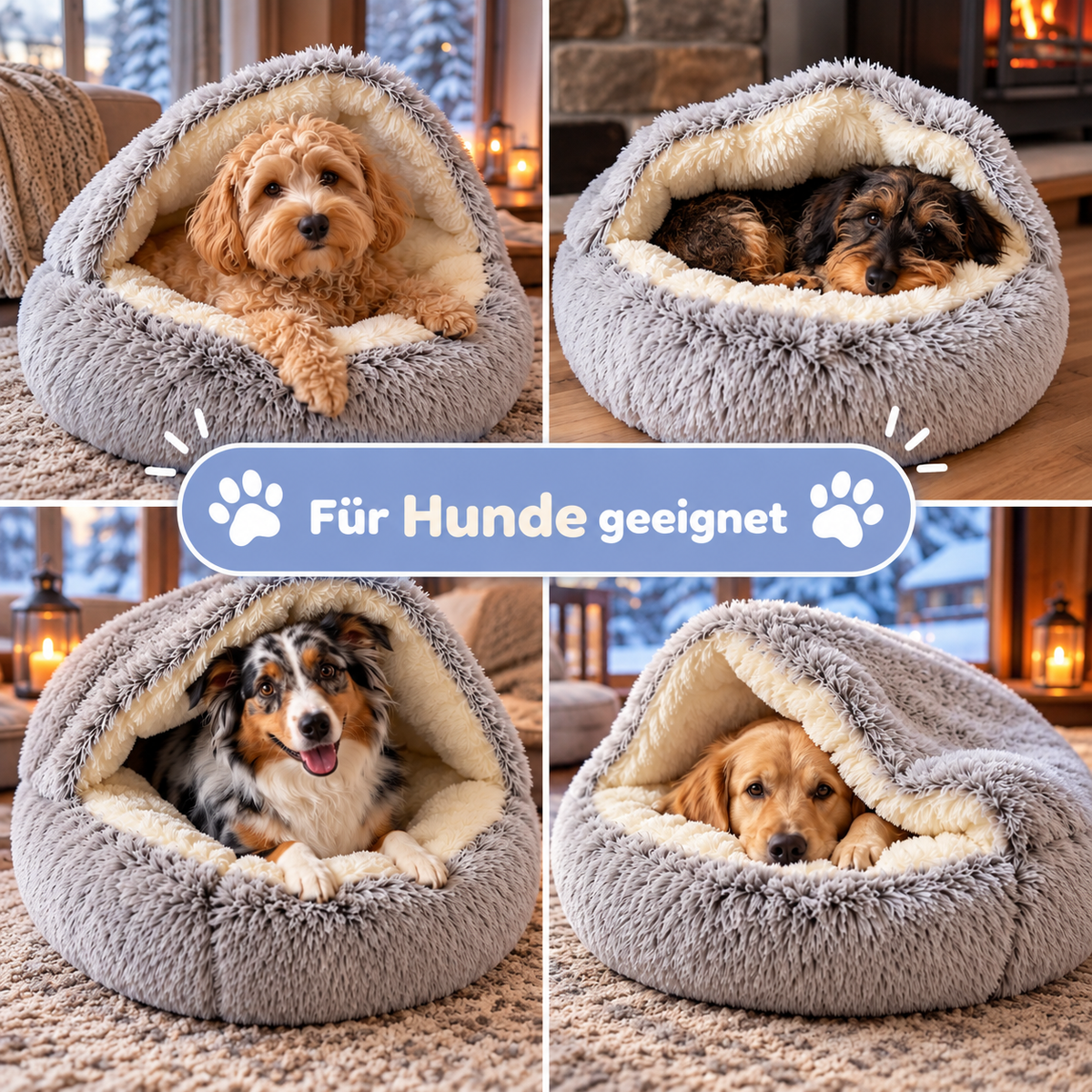 Kuschelhöhle - 2-in-1 für Hunde & Katzen